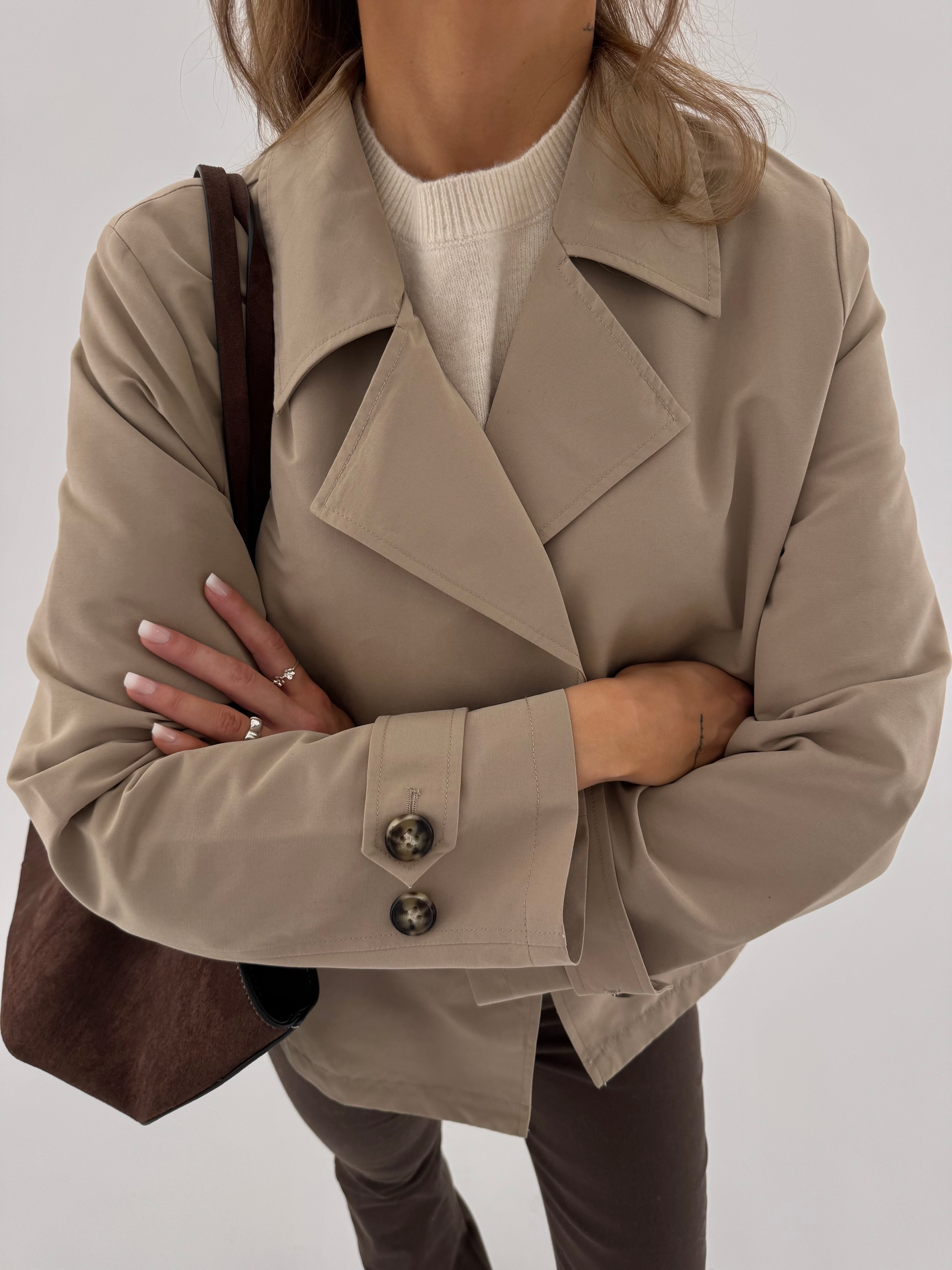 VMCHLOEMIA TRENCHCOAT - Silver Mink